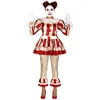 Image de FIESTAS GUIRCA, S.L. - Kwaadaardige clownkostuum voor tieners rood-wit - 14-16 jaar