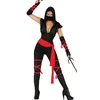 Image de Fiestas Guirca - Volwassenkostuum Ninja zwart/rood S (36-38) - Carnavalskleding - Carnaval - carnavalskleding 2026 - Carnaval kostuum