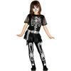 Image de Carnavalkostuum Halloween skelet jurkje met glitters - voor meisjes - zwart 140/152