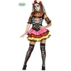 Image de Fiestas Guirca - Dames jurk color Catrina - maat L (42-44) - Carnavalskleding - Carnaval - carnavalskleding 2026 - Carnaval kostuum