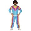 Image de Fiestas Guirca - 80-er jaren trainingspak man blauw paars (mt M) - Carnavalskleding - Carnaval - carnavalskleding 2027 - Carnaval kostuum