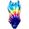 Image de Turbo Wide Strap Swirl Zwemkleding Blauw 4XL Vrouw