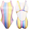 Image de Turbo Pastel Stripes Zwemkleding Geel 5XL Vrouw
