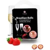 Image de Secret Play Brazilian Balss Strawberry and Champagne - Massage Olie - 2 balletjes
