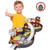 Image de Portable Speelgoedgarage - Tachan - Garage in Koffer - Inclusief 2 Auto's en Helicopter