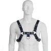 Image de LEATHER BODY | Leather Body Chest Bulldog Harness Black/blue Leather