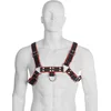 Image de LEATHER BODY | Leather Body Chain Harness Iii Black / Red