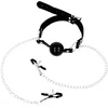 Image de Ohmama Fetish Black Ball Gag With Nipple Clamps