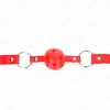 Image de Kink - Breathable Ball 4 Cm Gag With Double Rivet Model 1 Red 62.5 X 2.5 Cm Adjustable 42-58 Cm