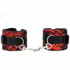 Image de Kink - Short Velvet Lace Wrist Restraints And Nylon Bind Red / Black 23 X 6.5 Cm