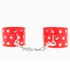 Image de Kink - Wrist Restraints With Snap Fasten Full Of Rivets Red Adjustable 19-24 Cm X 5.5 Cm
