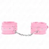 Image de Kink - Premium Fur Lined Wrist Restraints Pink With Pink Belt Adjustable 17-29 Cm X 6 Cm