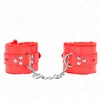 Image de Kink - Fur Lined Wrist Restraints With Square Holes Red And Red Belt Adjustable 17-29 Cm X 6 Cm