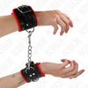 Image de Kink - Fur Lined Wrist Restraints With Square Holes Red And Black Belt Adjustable 17-29 Cm X 6 Cm