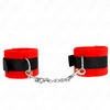 Image de Kink - Beginner Fur Hand Cuffs Black-Red 30 X 7 Cm