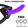 Image de Delta Club - Toys Arnes + Dong Purple Silicone 20 Cm -O- 4 Cm