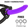 Image de Delta Club - Toys Harnas + Dong Purple Silicone 23 Cm -O- 4.5 Cm