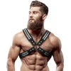 Image de FETISH SUBMISSIVE ATTITUDE  - MEN'S CROSSED CHEST ECO-LEATHER HARNESS WITH RIVETS