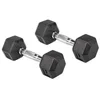 Image de Olive Rubber Hex 5kg Dumbbell 2 Eenheden Zwart,Zilver 5 kg