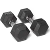 Image de Olive Rubber Hex 8kg Dumbbell 2 Eenheden Zwart 8 kg