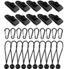 Image de Set van 30 stuks zeilclips - Tentzeilclips - Zeilbevestigingen - 10 stuks zeilclips + 10 stuks nylon tentbungeekoorden + 10 stuks karabijnhaken - voor hangmat, kamperen, picknicken, wandelen