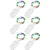 Image de LED Lampjes Slinger - Lichtsnoer Binnen en Buiten - Fairy Lights - Sfeerverlichting - Op Batterijen - Multicolor - 2 meter - 6 Stuks