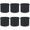Image de Non-woven kweekzakken - Voor tomaten, aardbeien, paprika's, wortels - 7 gallon - 35 cm diameter - 28 cm hoogte - 7 gallon - Zwart - Verpakking van 6
