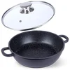 Image de Orion GRANDE Serie - Granieten Pan - 24 cm - Glazen Deksel - Anti-aanbak