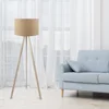 Image de Opviq AYD-1517 - Vloerlamp - Beige/Eiken - Ø38 cm