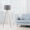 Image de Asir - Vloerlamp - Grijs en Eik - 38 x 140 x 140 cm