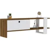 Image de TV Meubel - Stijlvol Walnoot & Wit Design - 120x36,8x25cm - Duurzaam Melamine Materiaal