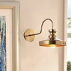 Image de Asir - Wandlamp - Goud met metalen behuizing - 23 x 22 x 42 cm