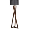 Image de Verlichting - Louka Vloerlamp - Zwart Walnoot Hout - Afmetingen 45x45x149cm