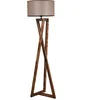 Image de Asir Vloerlamp Bruin Lous - Afmetingen 45x45x166cm - Perfect voor sfeervolle verlichting
