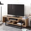 Image de Asir - TV-standaard - Okkernoot en Zwart - 119,4 x 40,2 x 35,2 cm