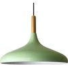 Image de Bamyum Hanglamp Mintgroen van Metaal Abajur en Houten Onderdelen 35 cm, Hanglamp Eettafel, Keukenlamp Hangend E27, Hanglamp Zwart voor Kinderkamer, Slaapkamer, Woonkamer