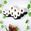 Image de Toiletrolhouder - Stijlvol Zwart - Hout - 62x9x16cm - Perfect voor elke badkamer