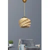 Image de Asir - Kroonluchter - Goud, beige - HOUTEN BEHUIZING - 25 x 25 x 25 cm