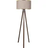 Image de Verlichting - Stijlvolle Vloerlamp Loua - Beige Goud Hout - Afmetingen 21x38x140cm