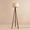 Image de Asir - Vloerlamp - Crème, bruin - 100% STOF - 21 x 140 x 21 cm