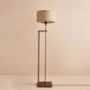 Image de Asir - Houten Vloerlamp - Beige - 38 x 38 x 150 cm