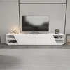 Image de Asir - TV-standaard - Wit - 100% met melamine gecoat spaanplaat - 45,5 x 175,5 x 17 cm