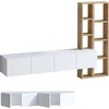 Image de Houten TV-meubel "Pana" - 182 x 32 x 25 cm - Wit, Eik