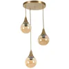 Image de Asir - Kroonluchter - Amber en Goud - 30 x 30 x 70 cm
