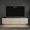 Image de Asir - TV-standaard - Travertijn - 100% met melamine gecoat spaanplaat - 174 x 40 x 12 cm