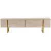 Image de Asir - TV-standaard - Travertijn, Goud - 100% met melamine gecoat spaanplaat - 39 x 190 x 10 cm