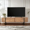 Image de Asir - TV-standaard - Atlantische den, zwart - 100% met melamine gecoat spaanplaat - 39 x 190 x 10 cm