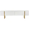 Image de Asir - TV-standaard - Wit, Goud - 100% met melamine gecoat spaanplaat - 39 x 190 x 10 cm