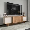 Image de Asir - TV-standaard - Beige, walnoot - 100% met melamine gecoat spaanplaat - 38 x 188 x 12,5 cm