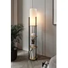 Image de Asir - Vloerlamp - Eik - Knutselpapier en MDF-behuizing - 17 x 135 x 17 cm